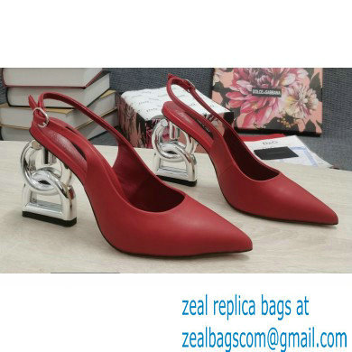 Dolce  &  Gabbana Heel 10.5cm Slingbacks Red with DG Heel 2022